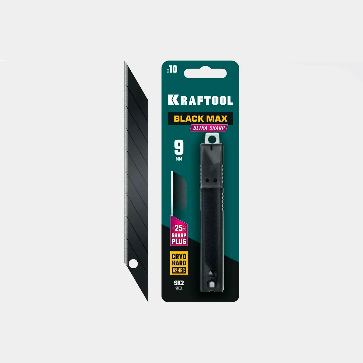 Лезвия для ножа 9 мм KRAFTOOL BLACK MAX 30 градусов, 10шт