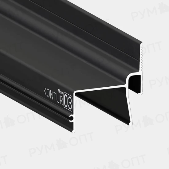 Профиль контурно-теневой Flexy KONTUR 03 чёрный (ПФ2633), 2м